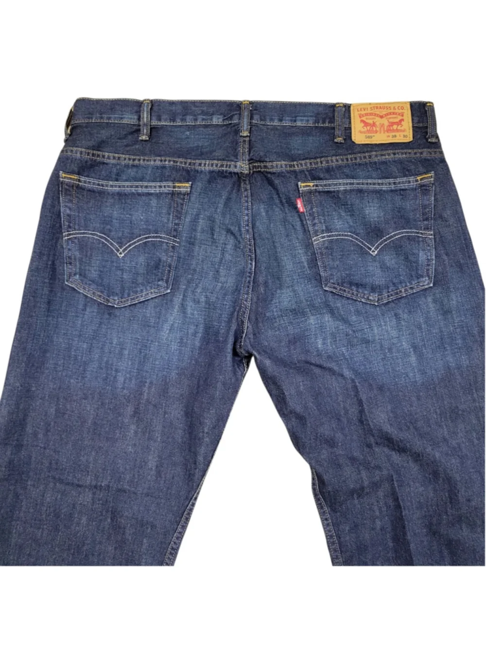 Levi's 569 Loose Fitting Zip-Fly Straight 100% Cotton Blue Jeans Size 38/30 Mens
